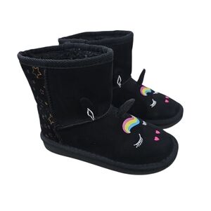 Black Unicorn Embroidered Boots